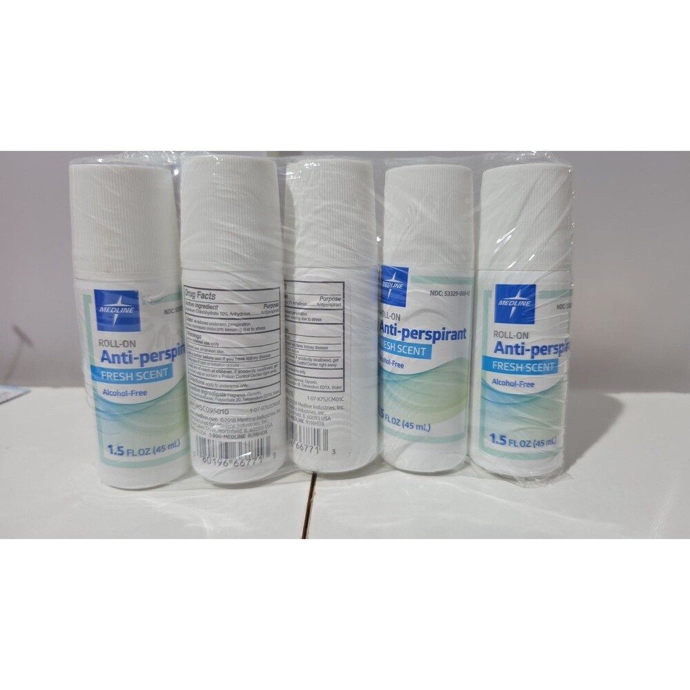 Medline Antiperspirant Fresh Scent Deodorants, 1.5 oz (5 Pack)